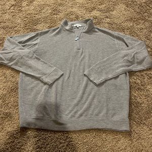 Peter Millar Grey Crown Sport Quarter 1/4 Zip Pullover Sweater Mens XL